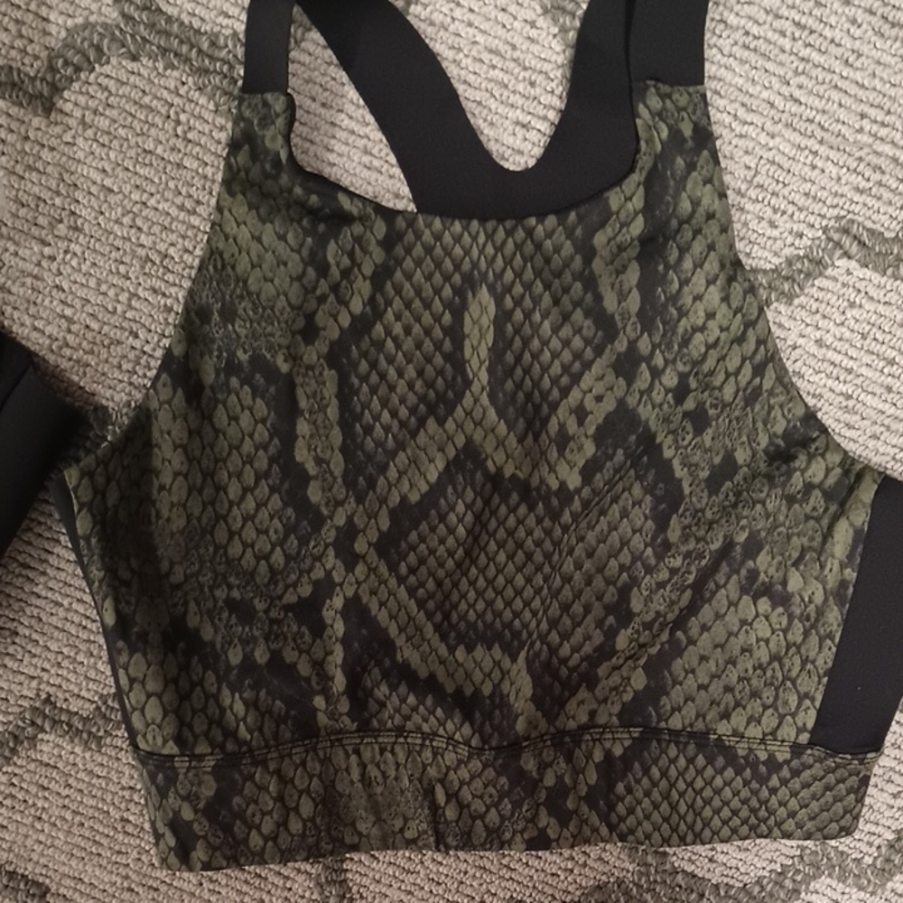 Varley Green and Black Camouflage Top